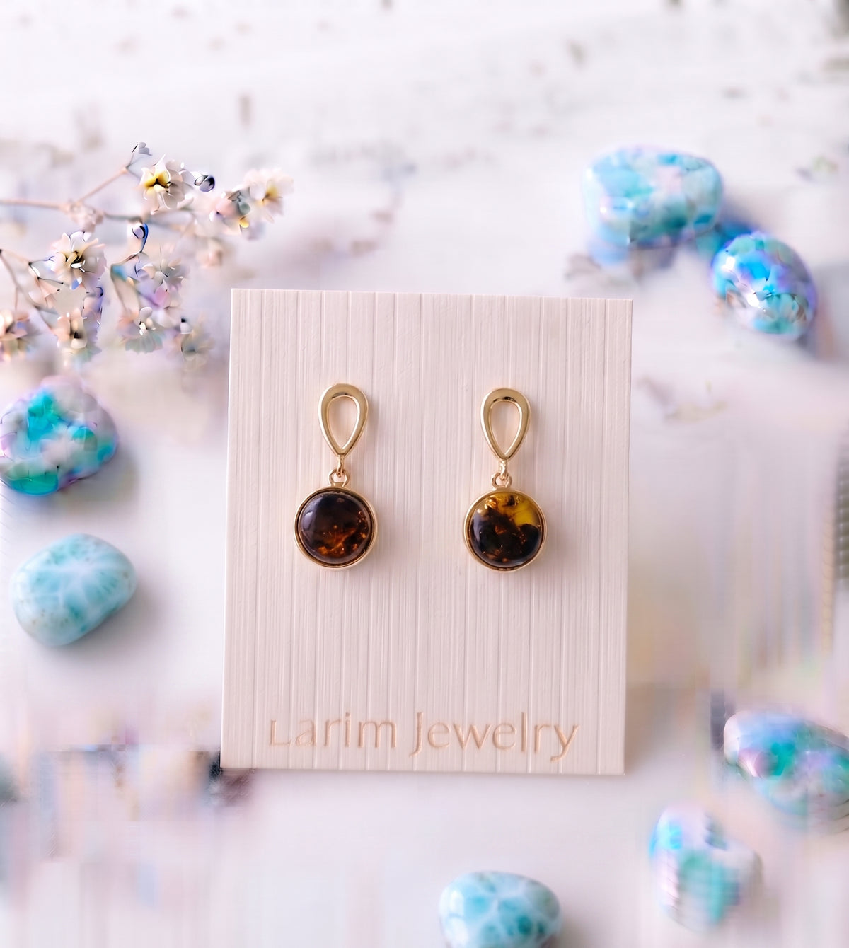 Aretes Gotas de Ambar