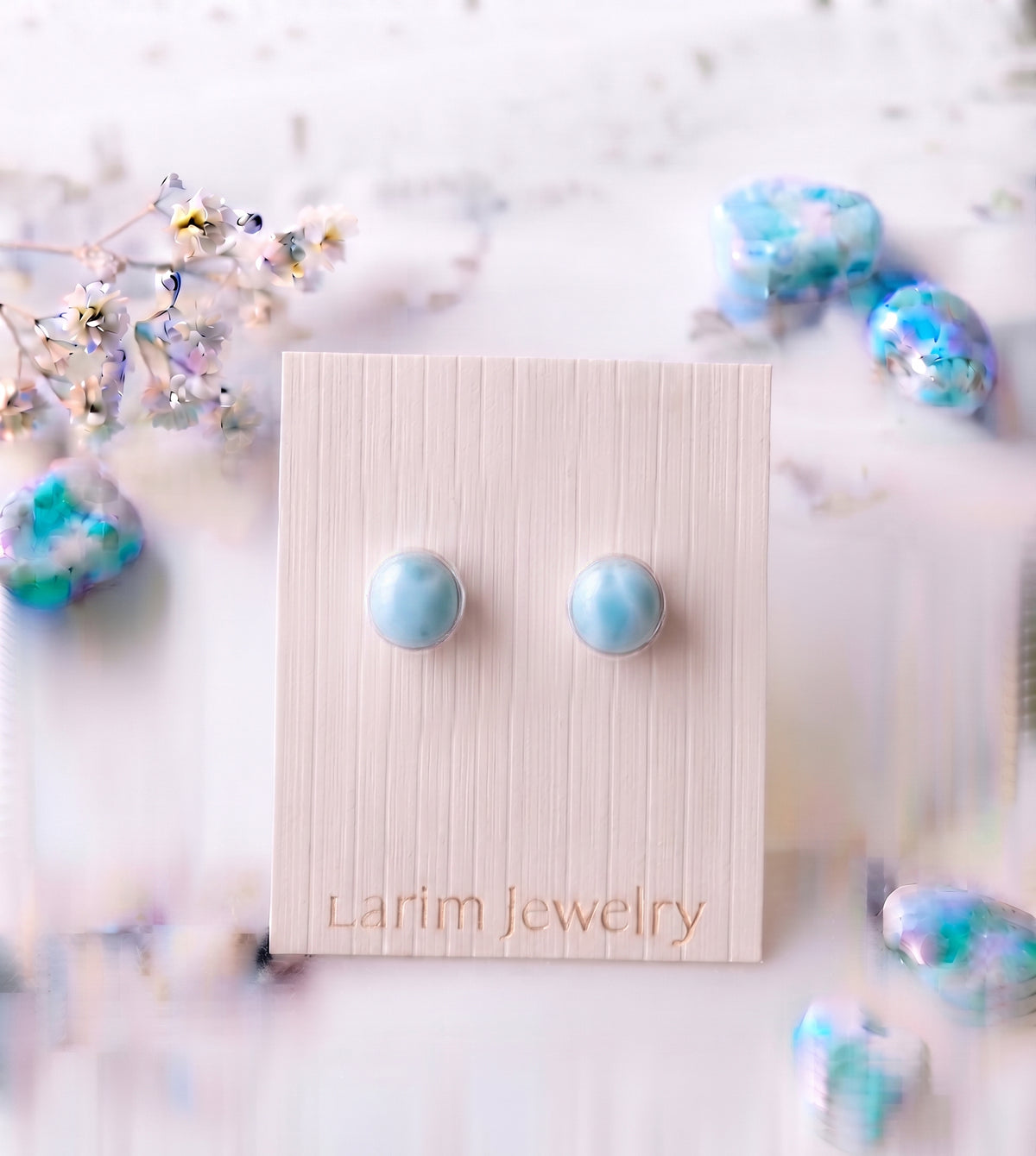 Aretes Lunita de Larimar