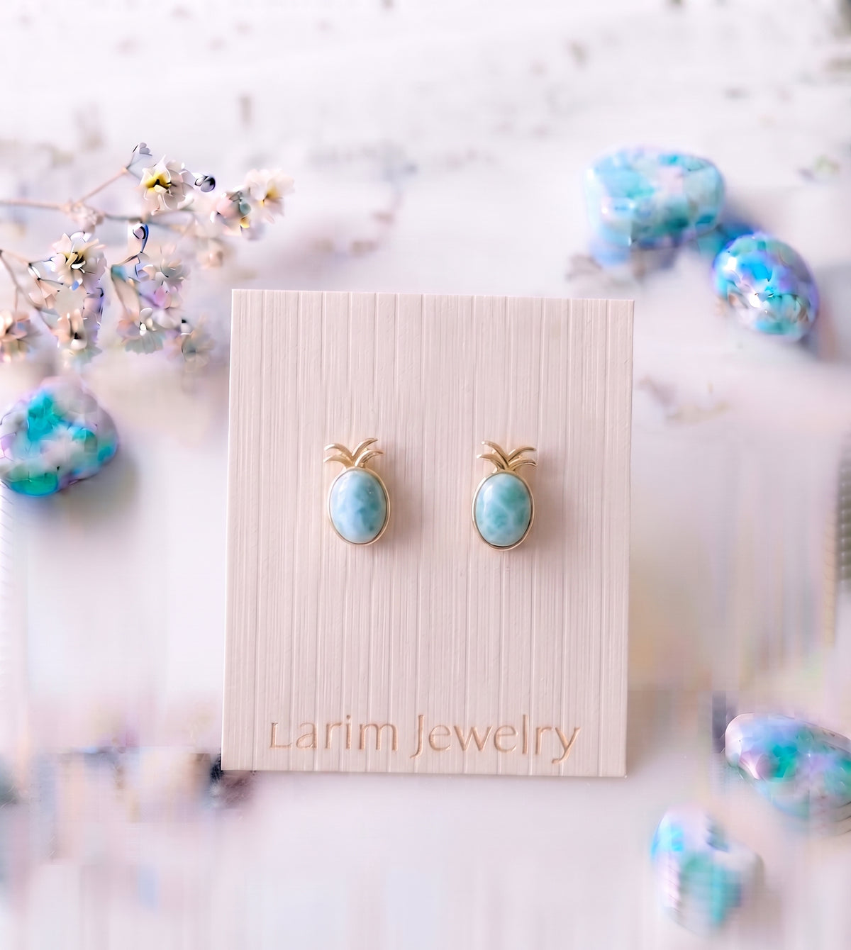 Aretes Piña Azul