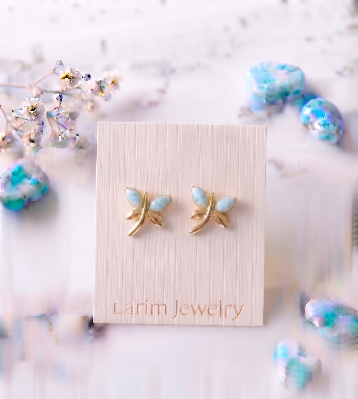 Aretes Vuelo de Larimar